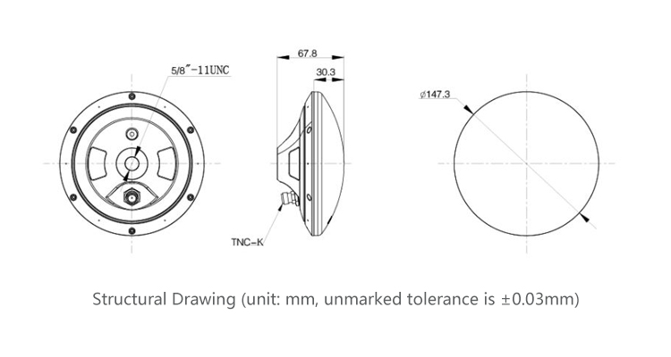 B4QA1GGGB/B37A1GGB gnss antenna dimension